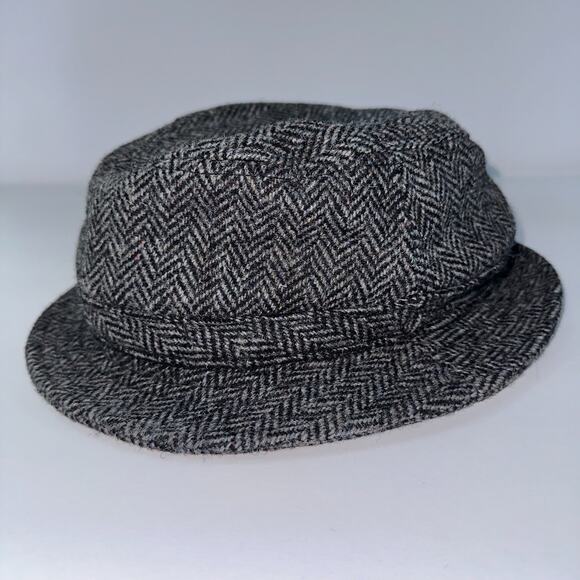 Lands End x Harris Tweed Wool Classic Bucket Hat Cap Mens Size Small Herringbone - Picture 3 of 8